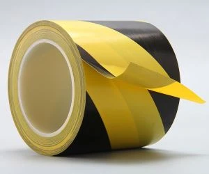 Tâp Marcio Llinell Llawr PVC Melyn / du Tâp Rhybuddio Harzard Tâp Rhybuddio 50 mmx 33 m